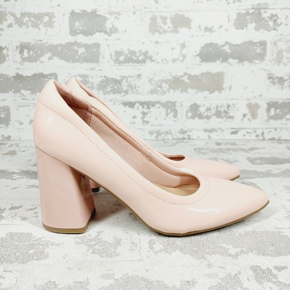 New Anne Klein Grazen Pink Leather Pointed Toe Block Heel Pumps T569 - Picture 7 of 14